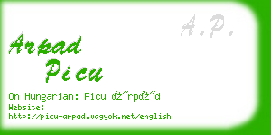 arpad picu business card